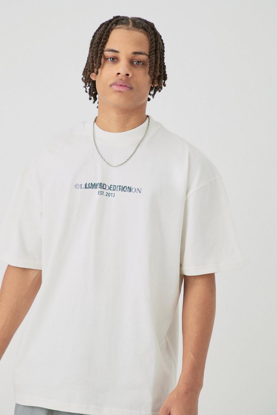 Camiseta oversize Limited gruesa, Ecru