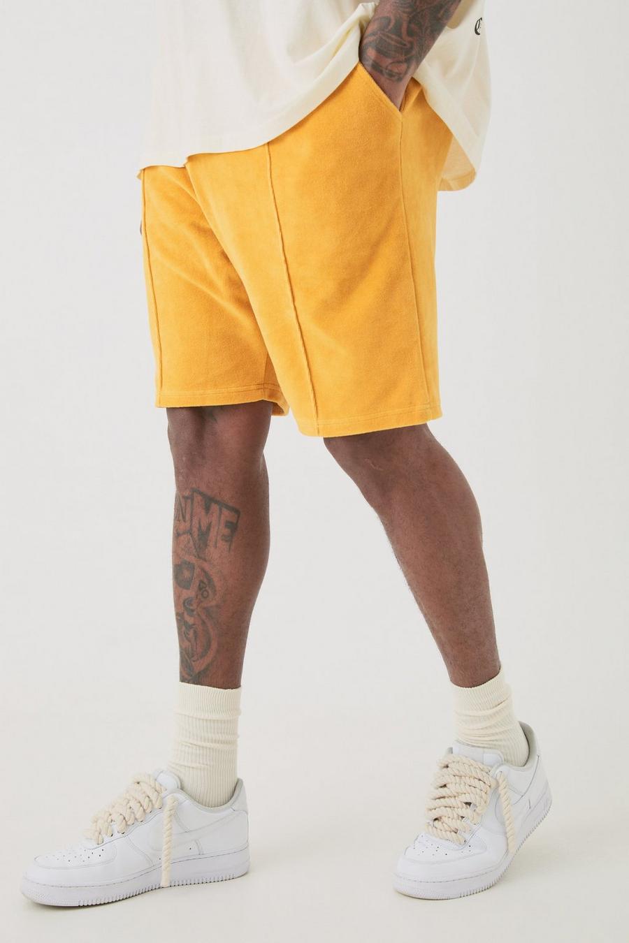 Plus Velour-Shorts mit elastischem Bund, Brown image number 1