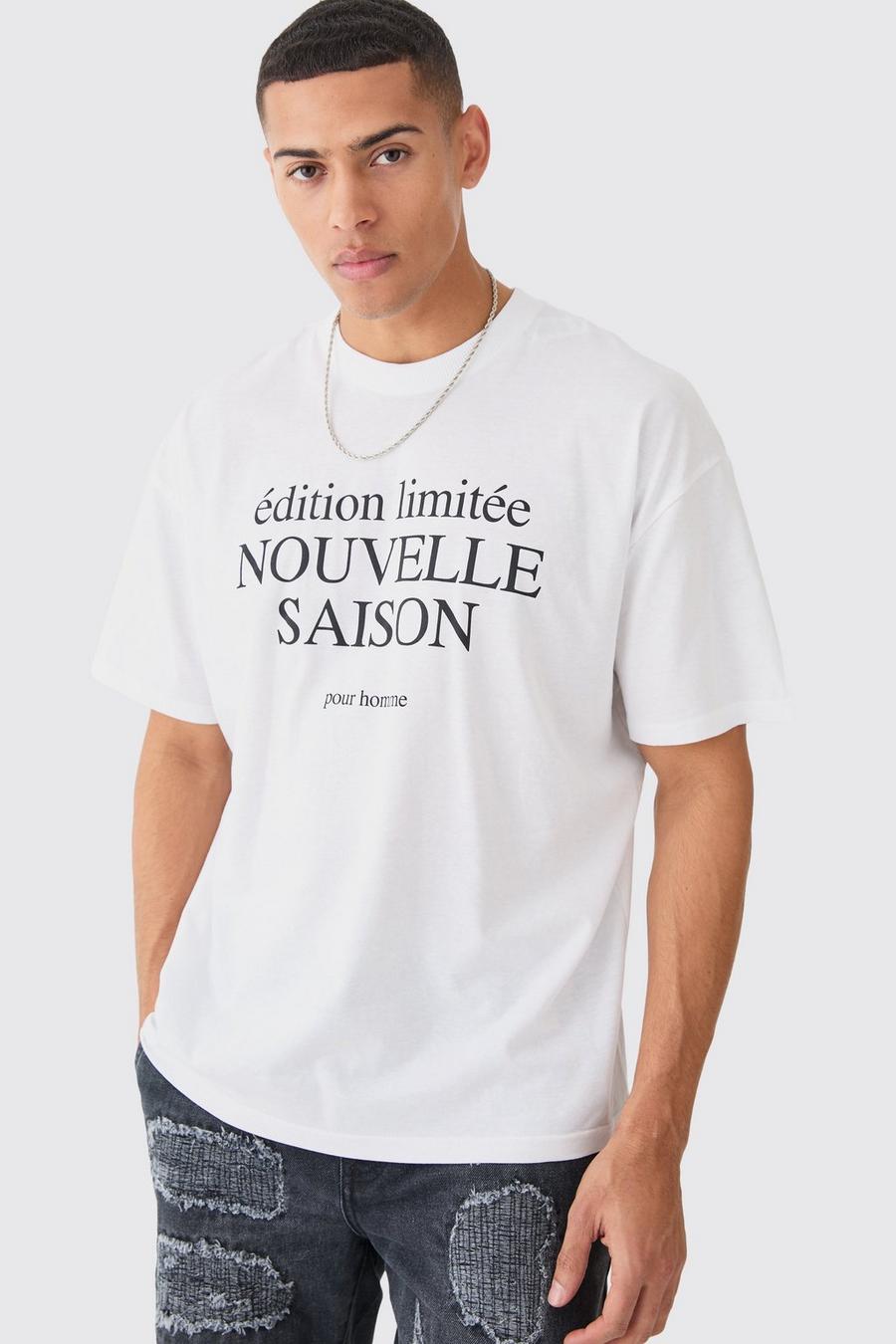 Oversize T-Shirt mit Slogan, White