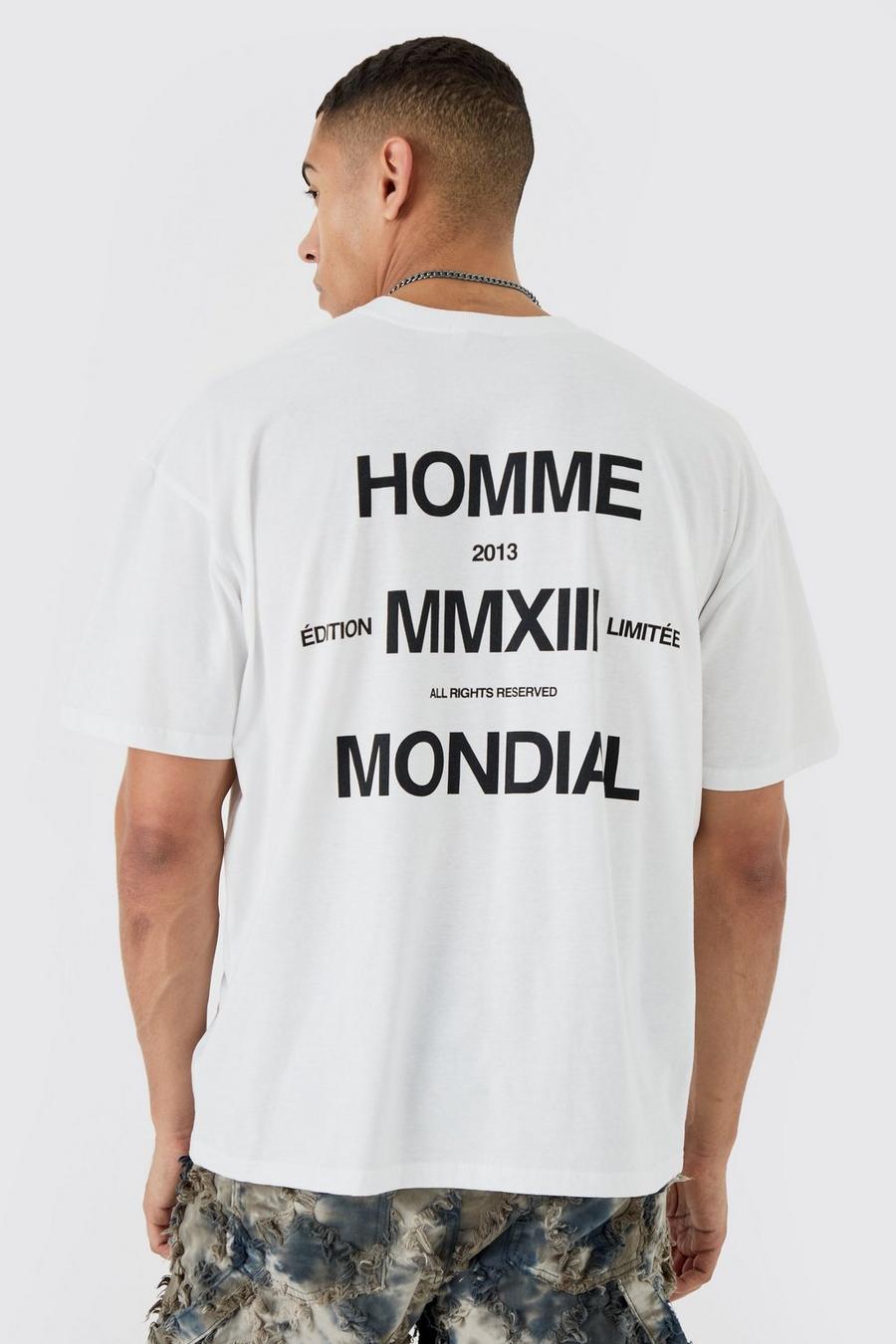 Camiseta oversize con eslogan, White image number 1