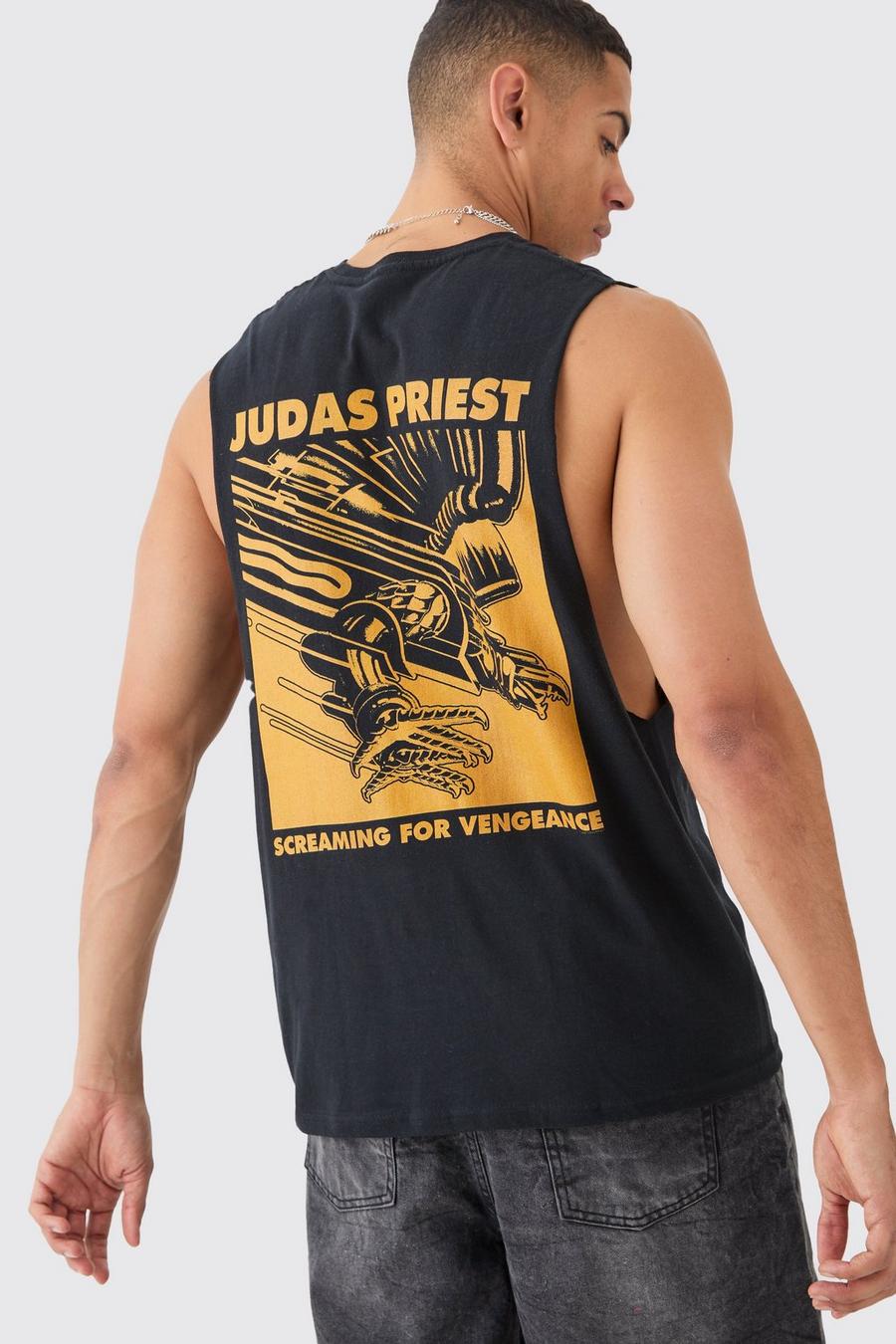 Black Judas Priest Oversize linne med tryck