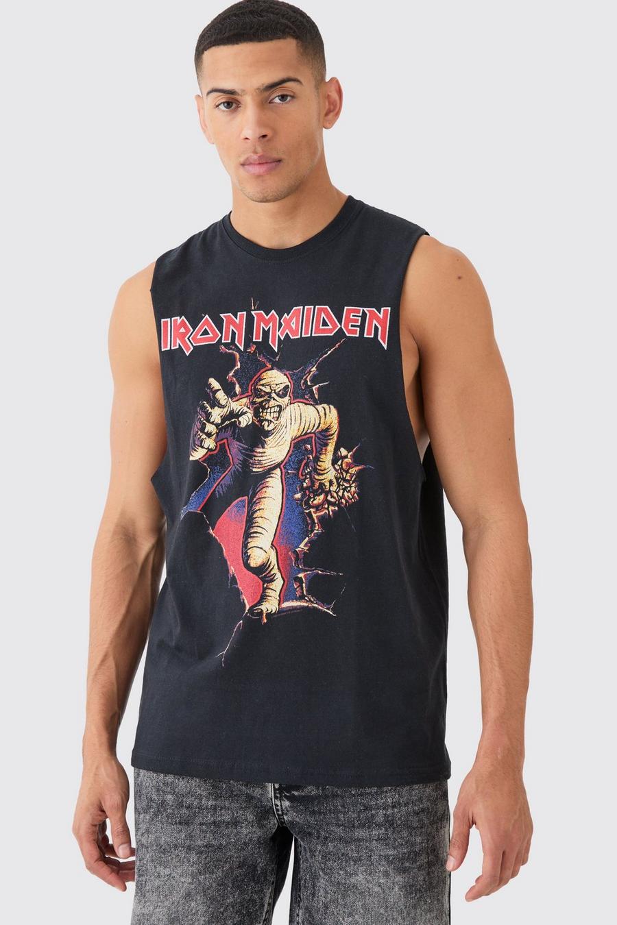 Black Iron Maiden Oversize linne med tryck