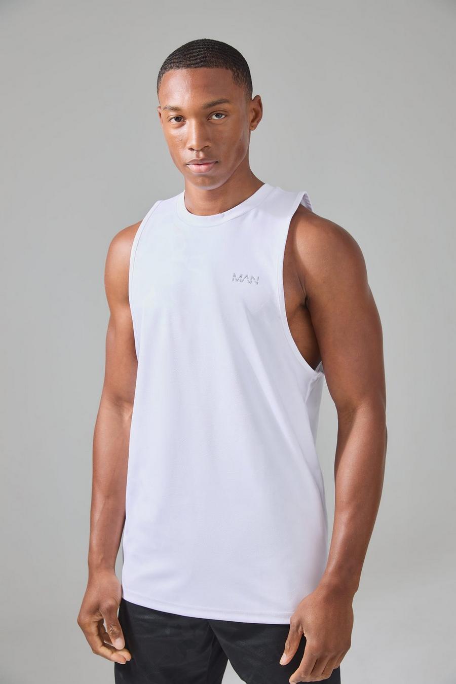 Man Active Camouflage Performance Tanktop, White image number 1