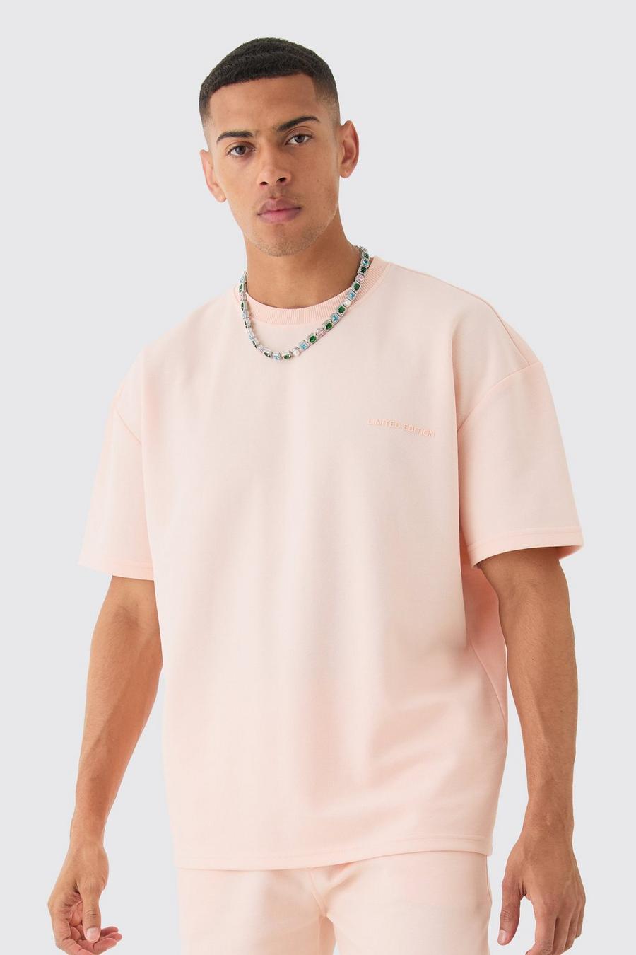 Pink Oversized High Build Pique Limited T-shirt