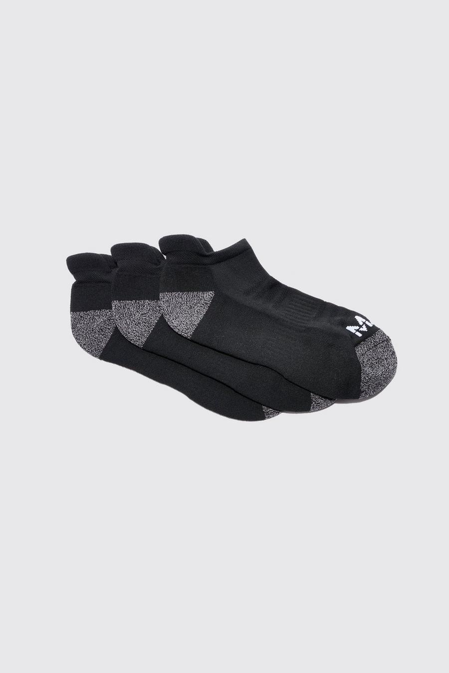Pack de 3 pares de calcetines MAN Active acolchados, Black
