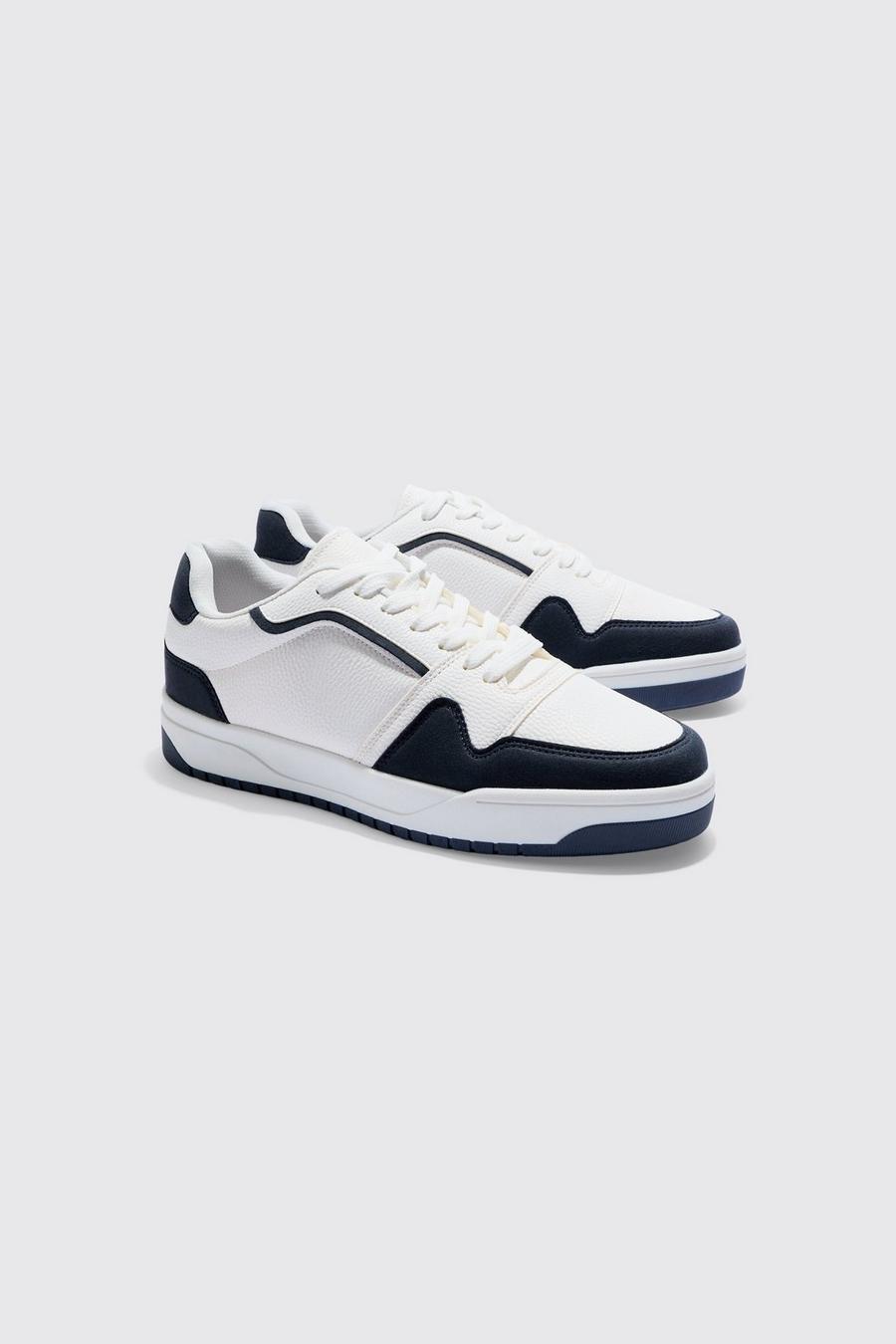 White Chunky Sole Contrast Trainers image number 1