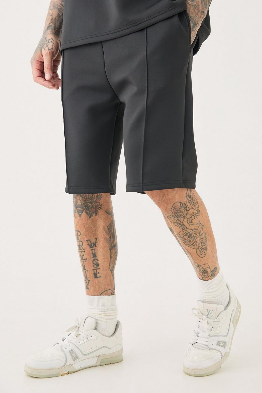 Tall Slim-Fit Scuba Shorts, Black