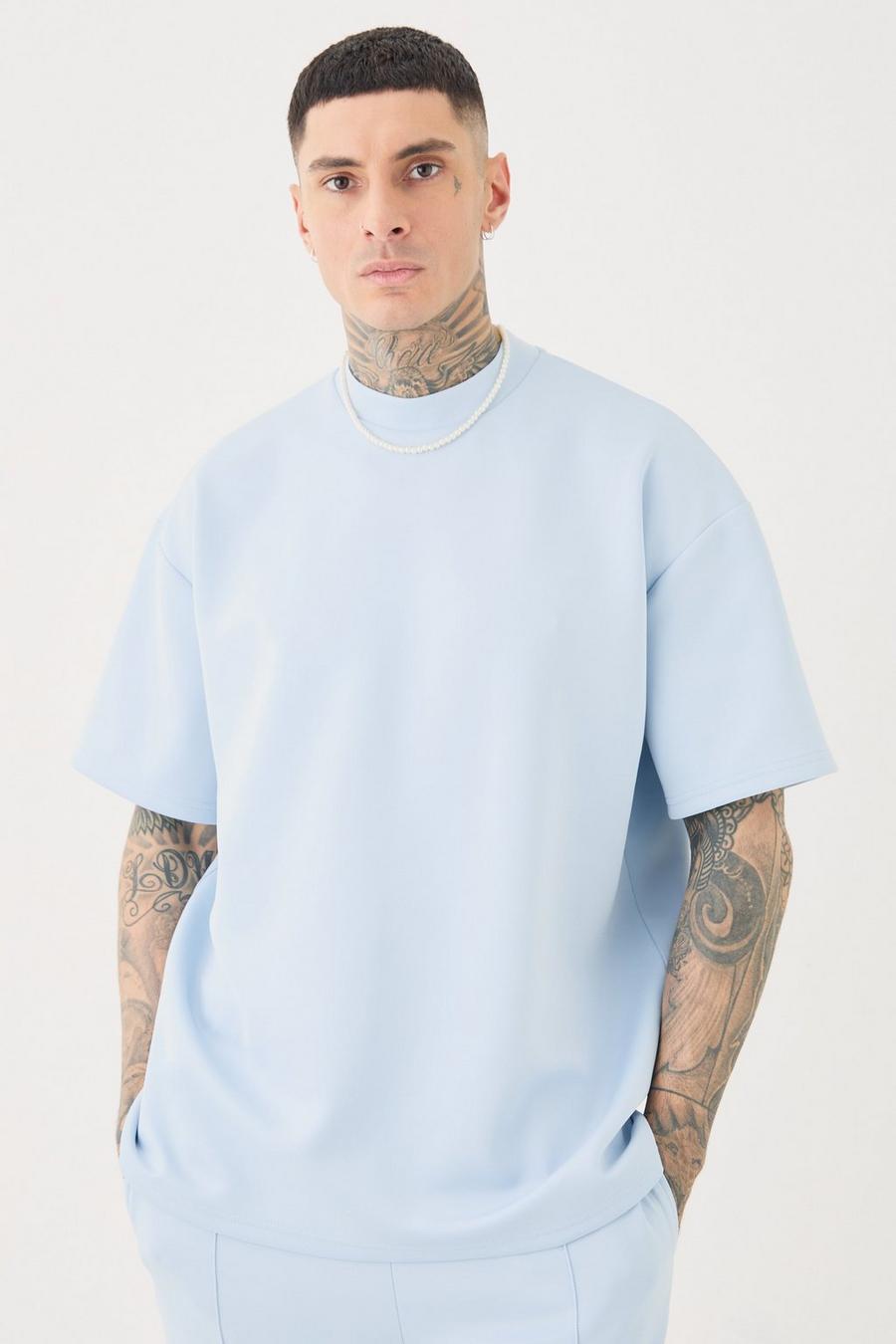 T-shirt Tall oversize in Scuba, Pastel blue