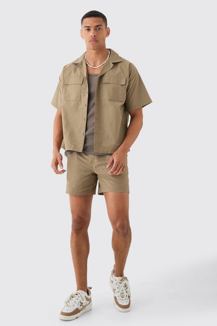 Stone Skjorta och shorts i nylon med struktur