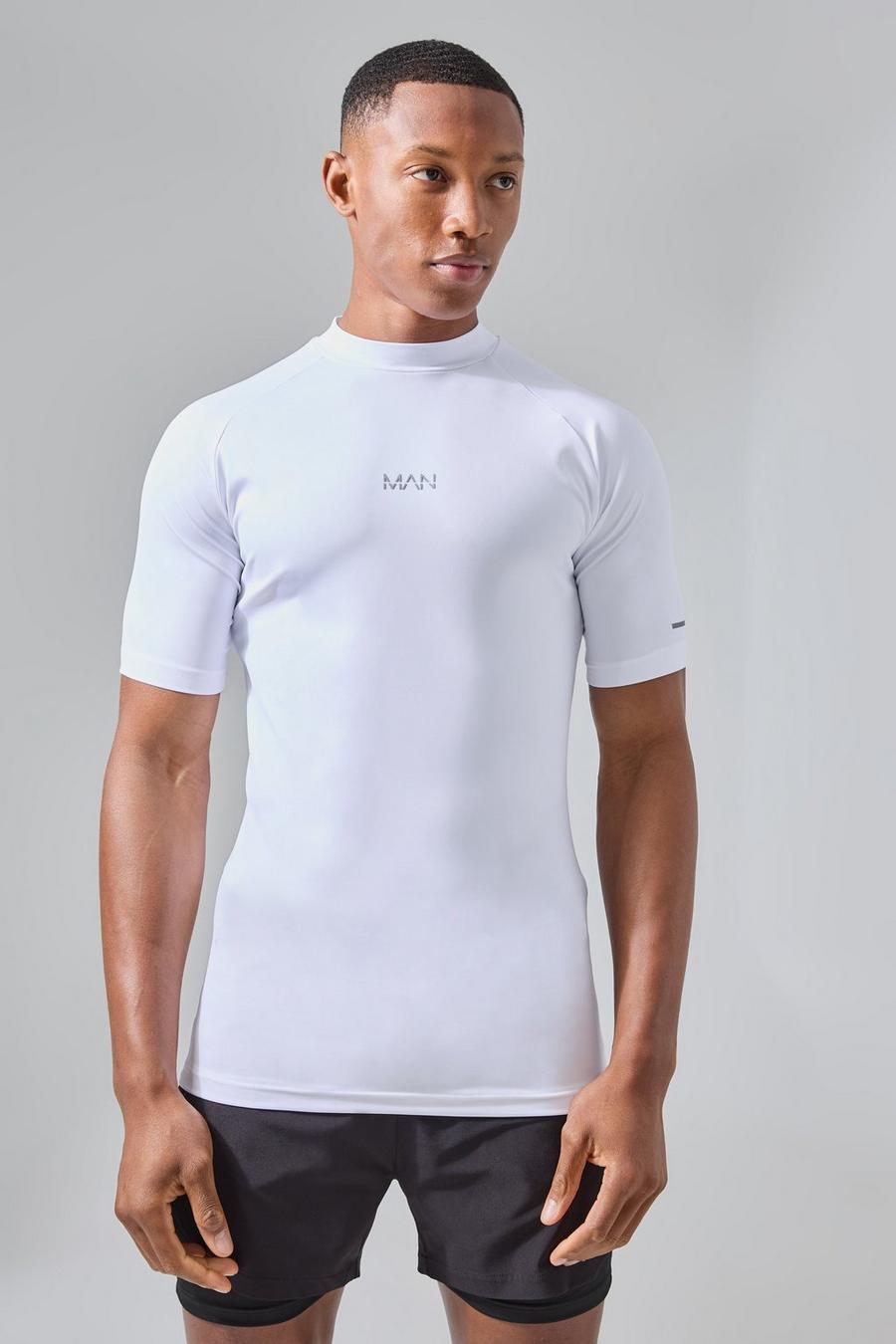 White MAN Active T-shirt med kompression image number 1
