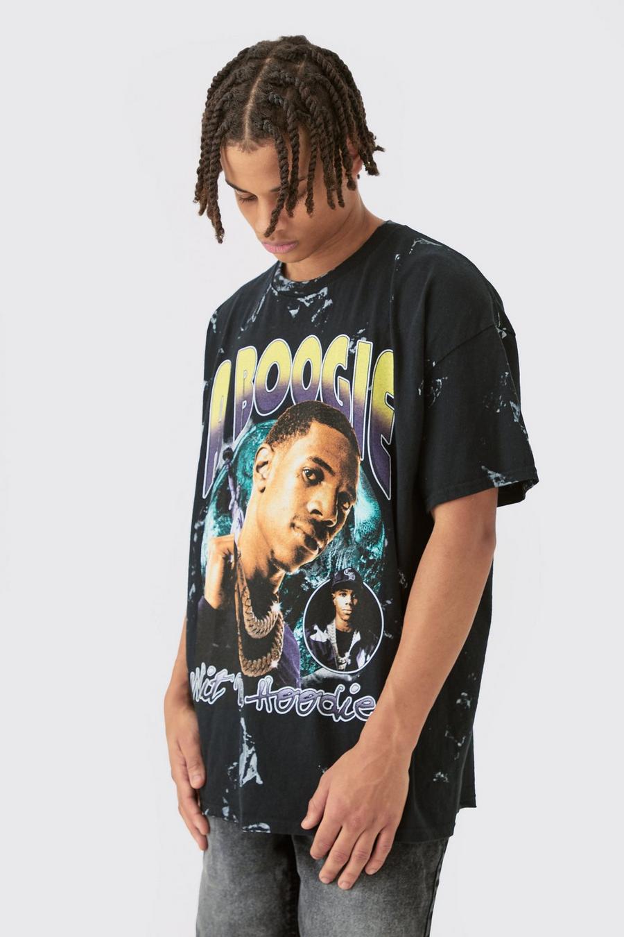 Black Oversized A Boogie Wash License T-shirt