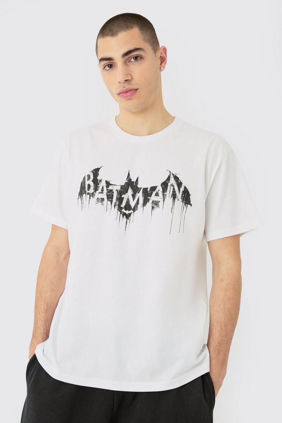 White Oversized Gelicenseerd Dc Batman Logo T-Shirt