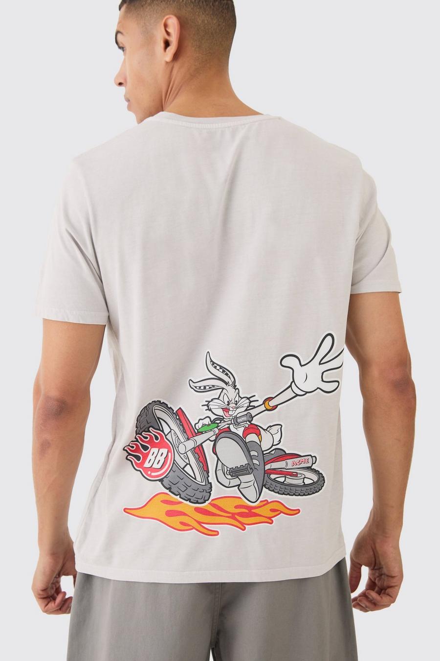 Stone Oversized Looney Tunes Bugs Bunny Wash License T-shirt
