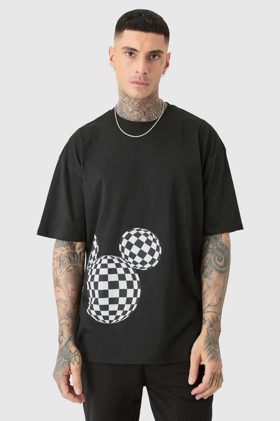 Tall - T-shirt oversize à imprimé Mickey, Black