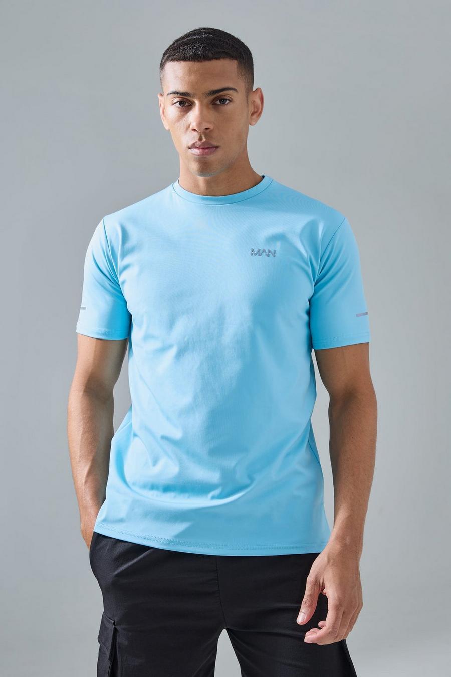 Man Active Performance T-Shirt, Aqua