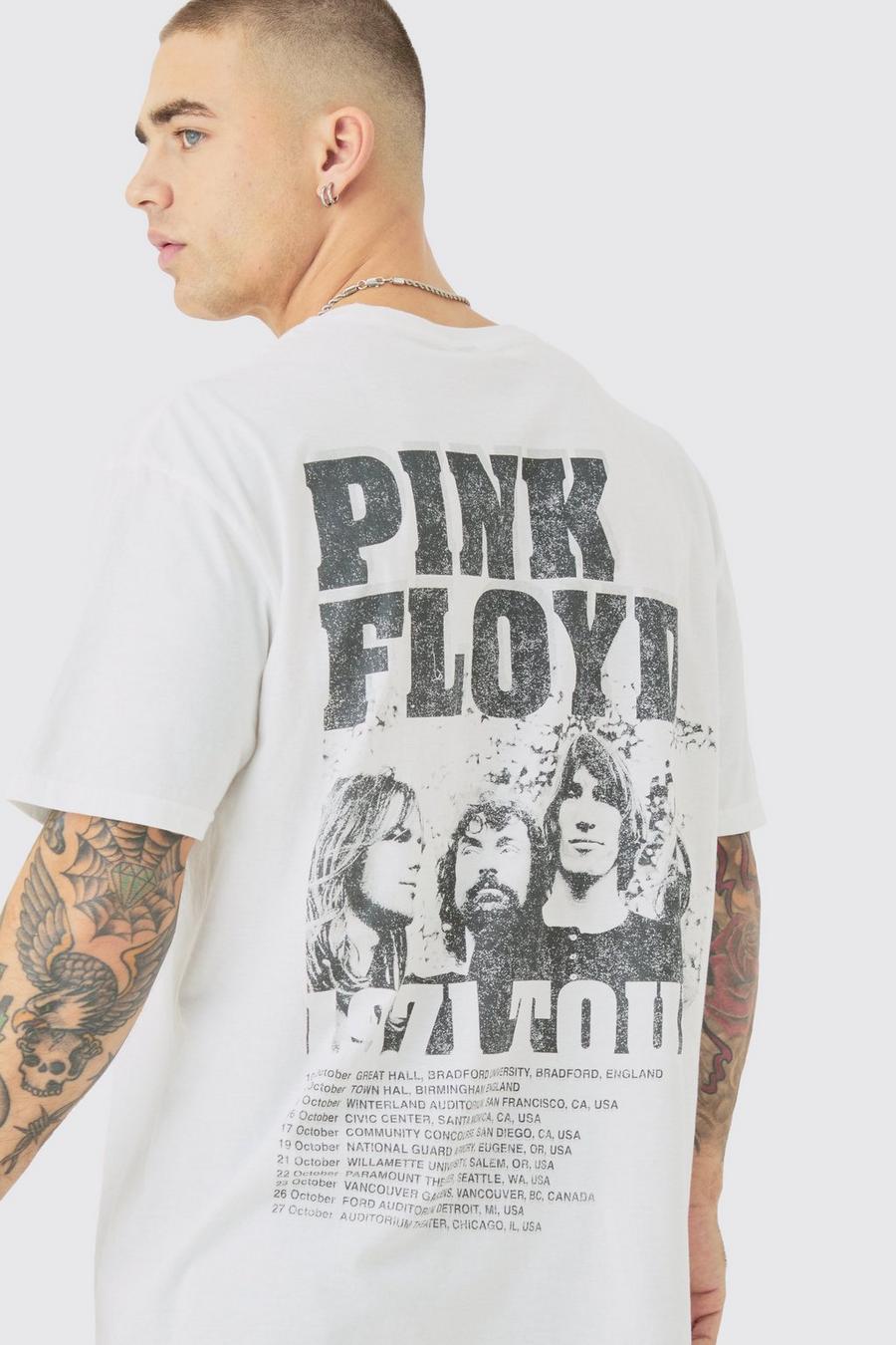 White Oversized Pink Floyd Band License T-shirt