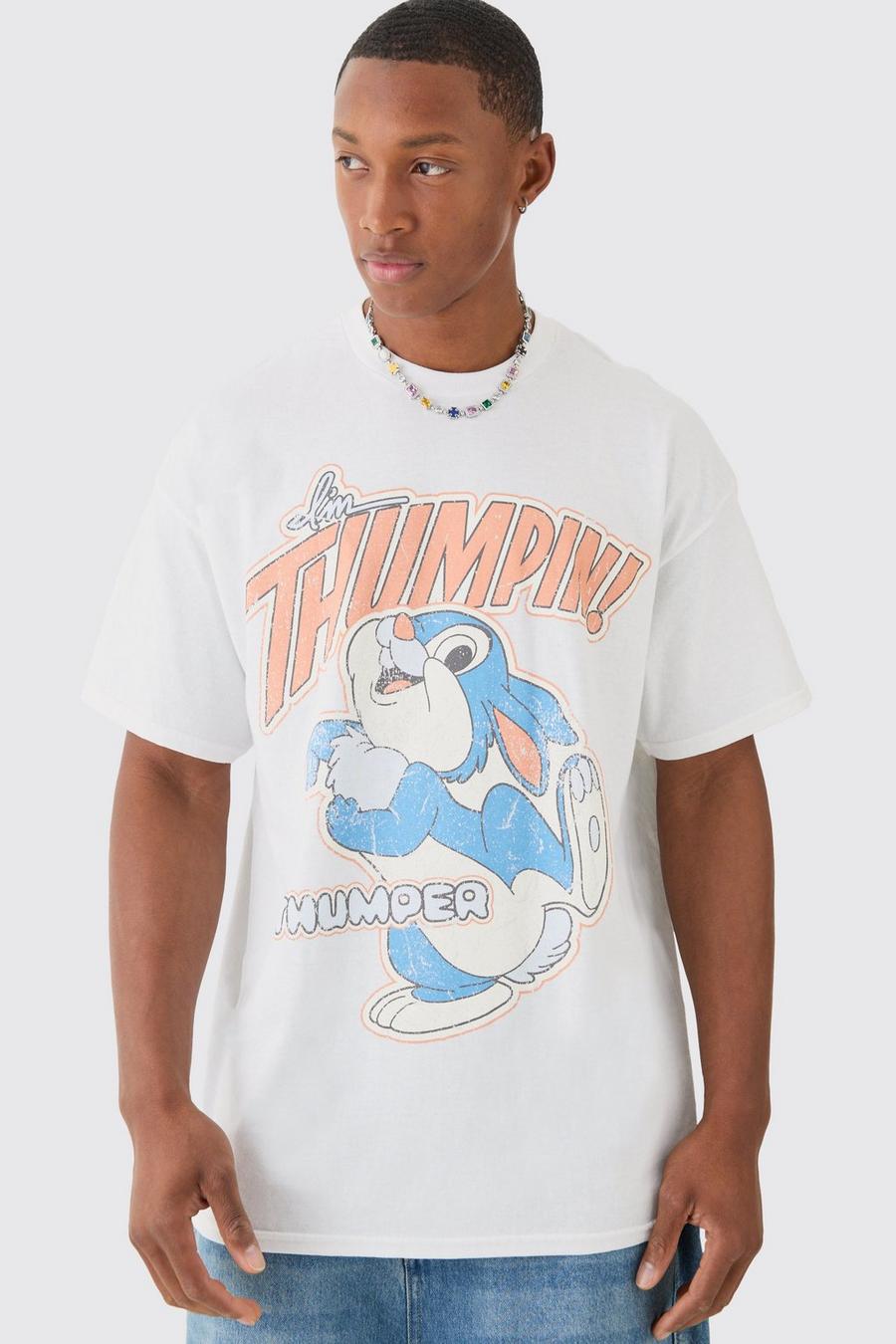Oversize T-Shirt mit lizenziertem Disney Thumper Print, White image number 1