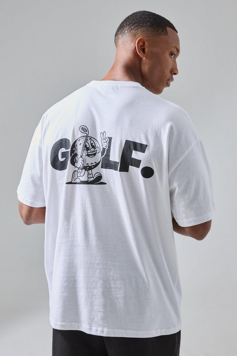 White Man Active Golf.  Oversized T-shirt image number 1
