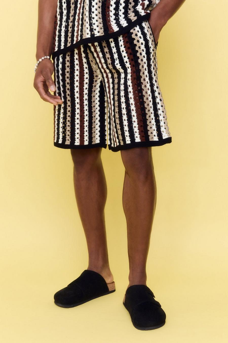 Chocolate Stickade shorts med ledig passform
