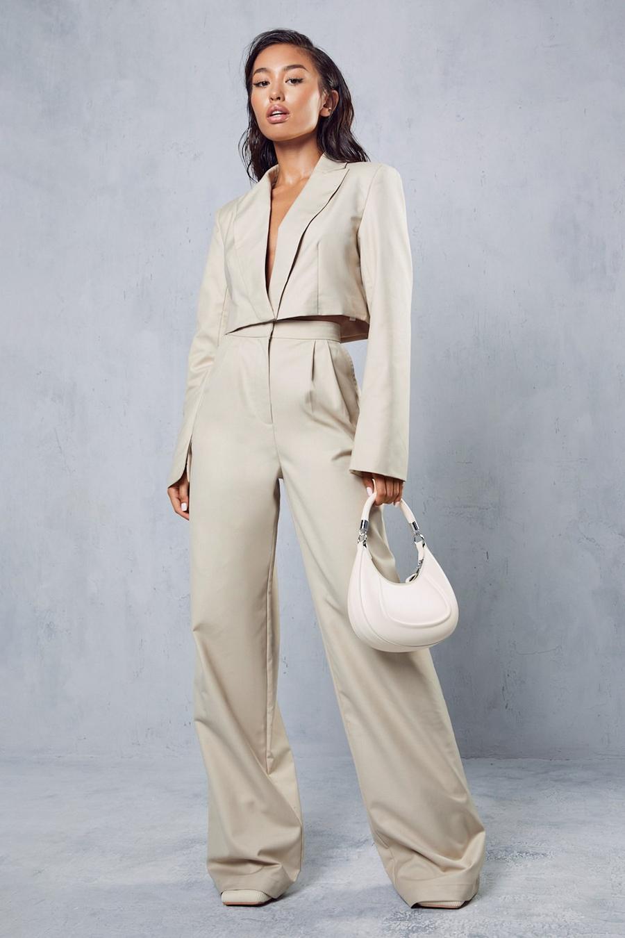 Stone Tailored Wide Leg Trousers