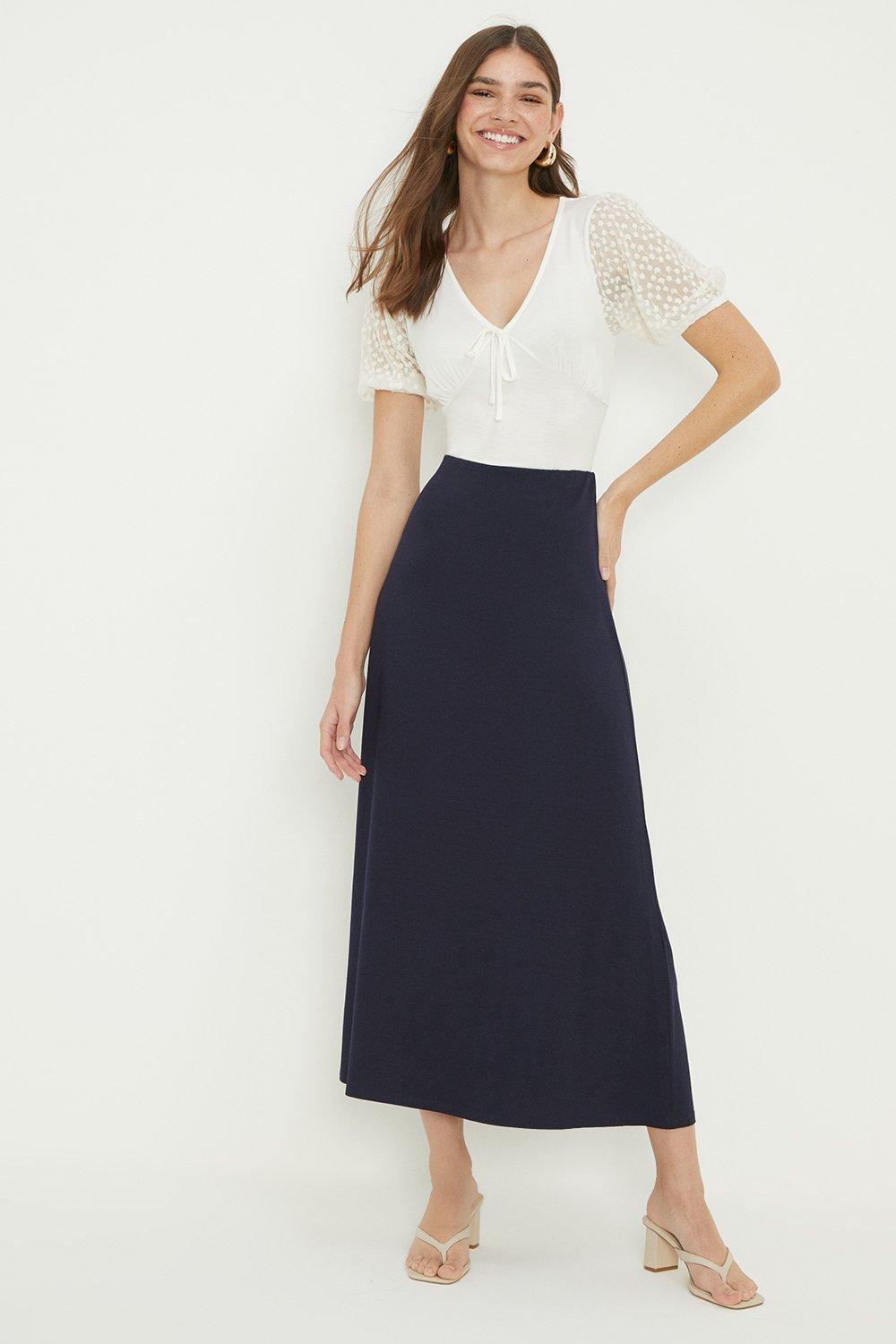 Dorothy Perkins Tall Navy Midi Skirt Debenhams