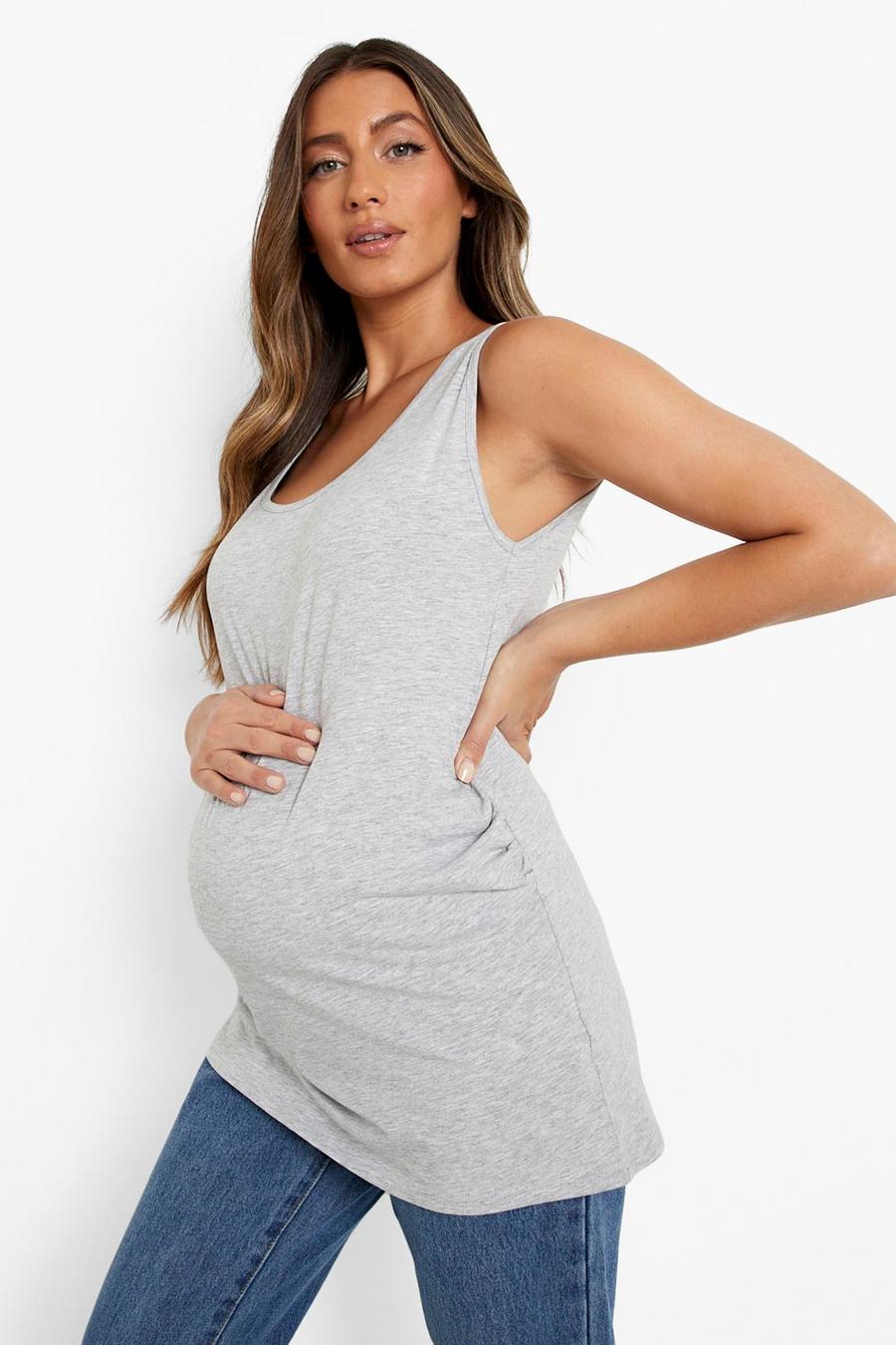 Grey marl Maternity Scoop Neck Vest