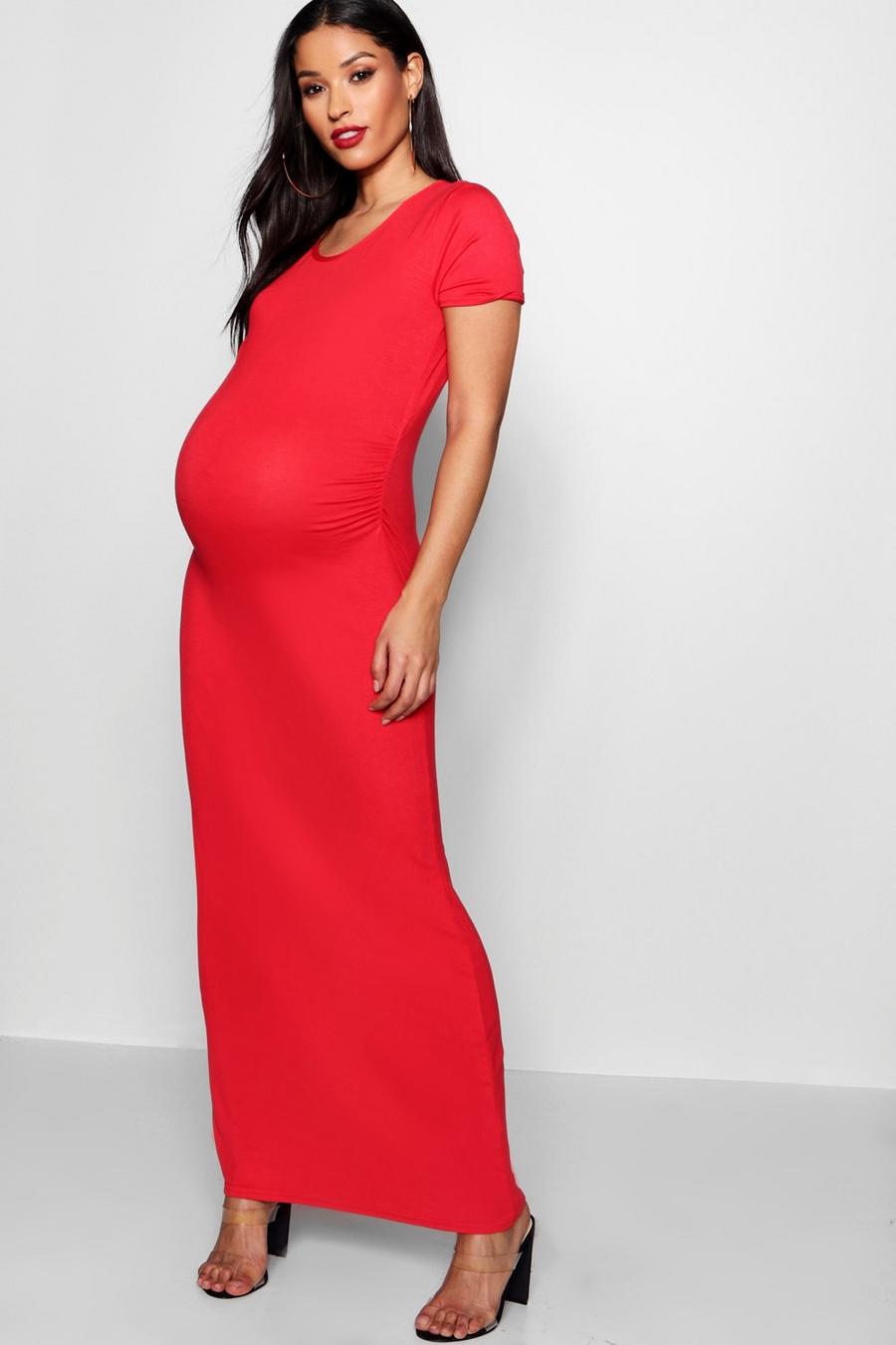 Maternity Short Sleeve Bodycon Maxi Dress image number 1