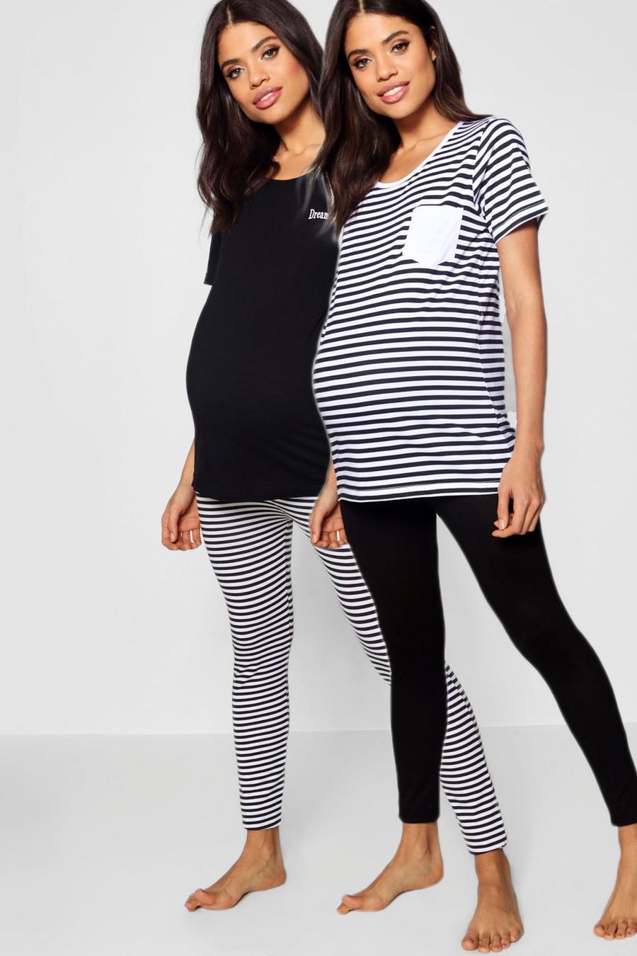 Multi Maternity 2 Pack Stripe Dreamer Pajama Set image number 1