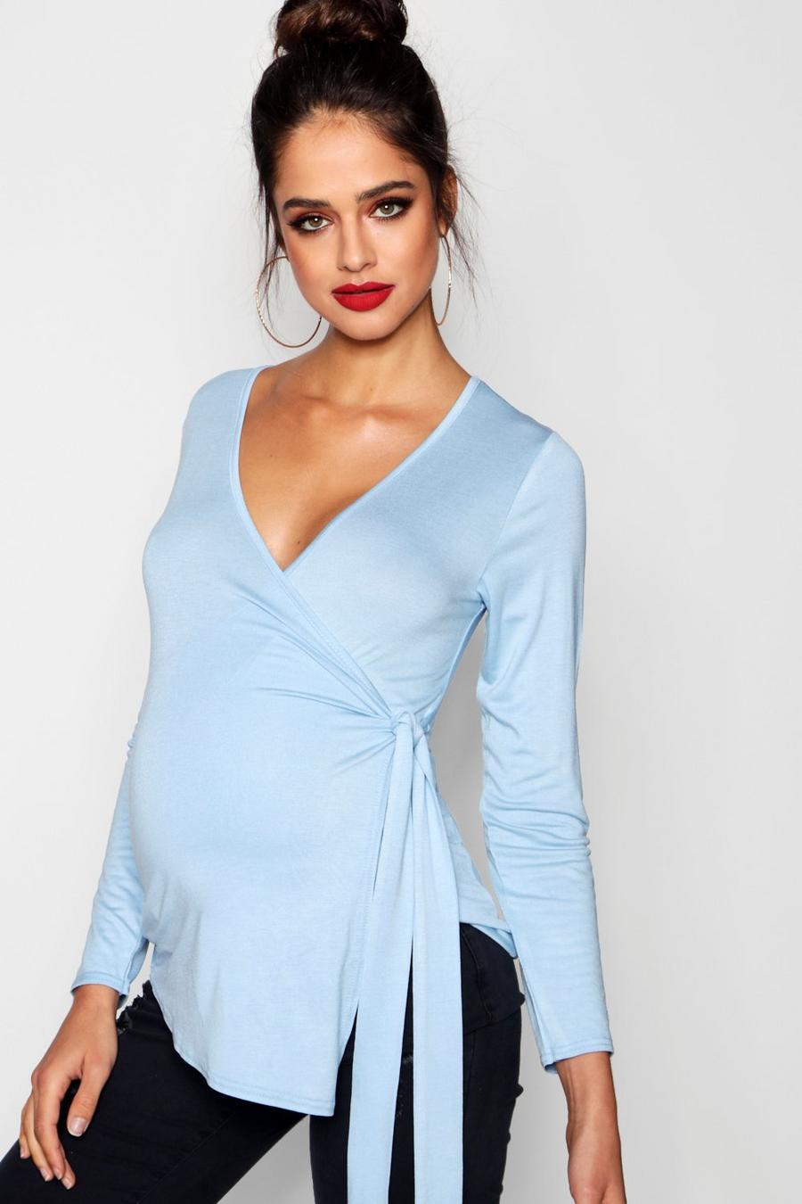 Sky Maternity  Long Sleeve Wrap Top image number 1