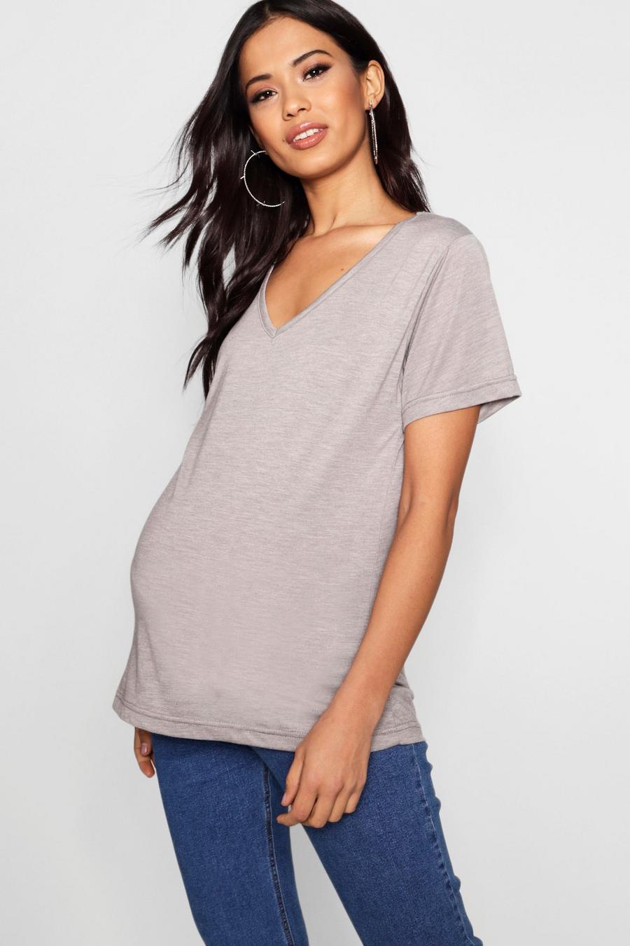 T-shirt de grossesse -doux à col en v image number 1