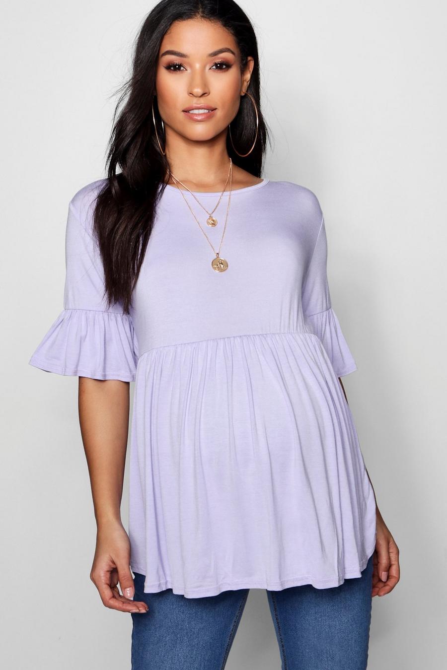 Lilac Maternity Ruffle Smock Top image number 1