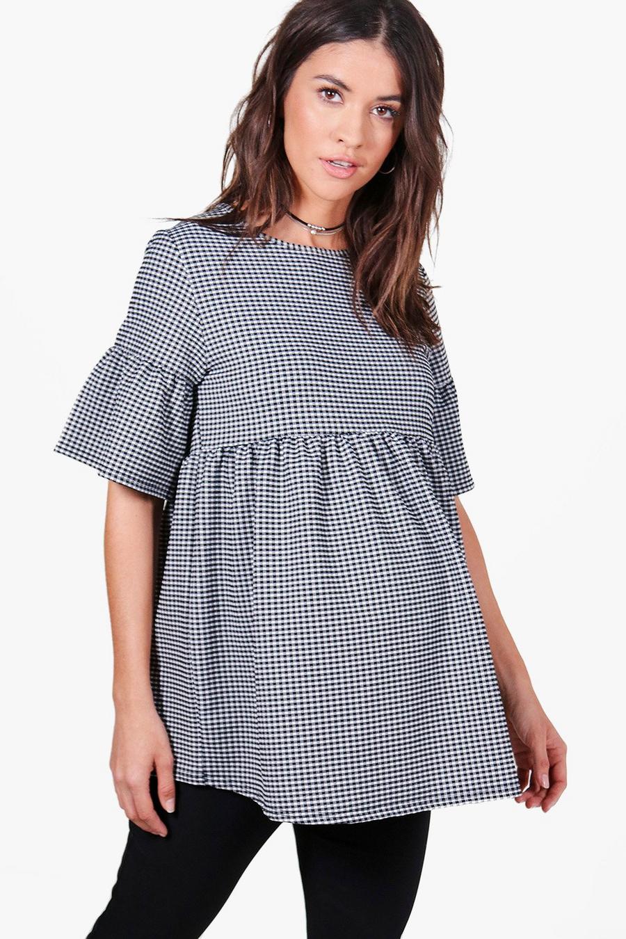 hailey top premaman a grembiule a quadretti gingham image number 1