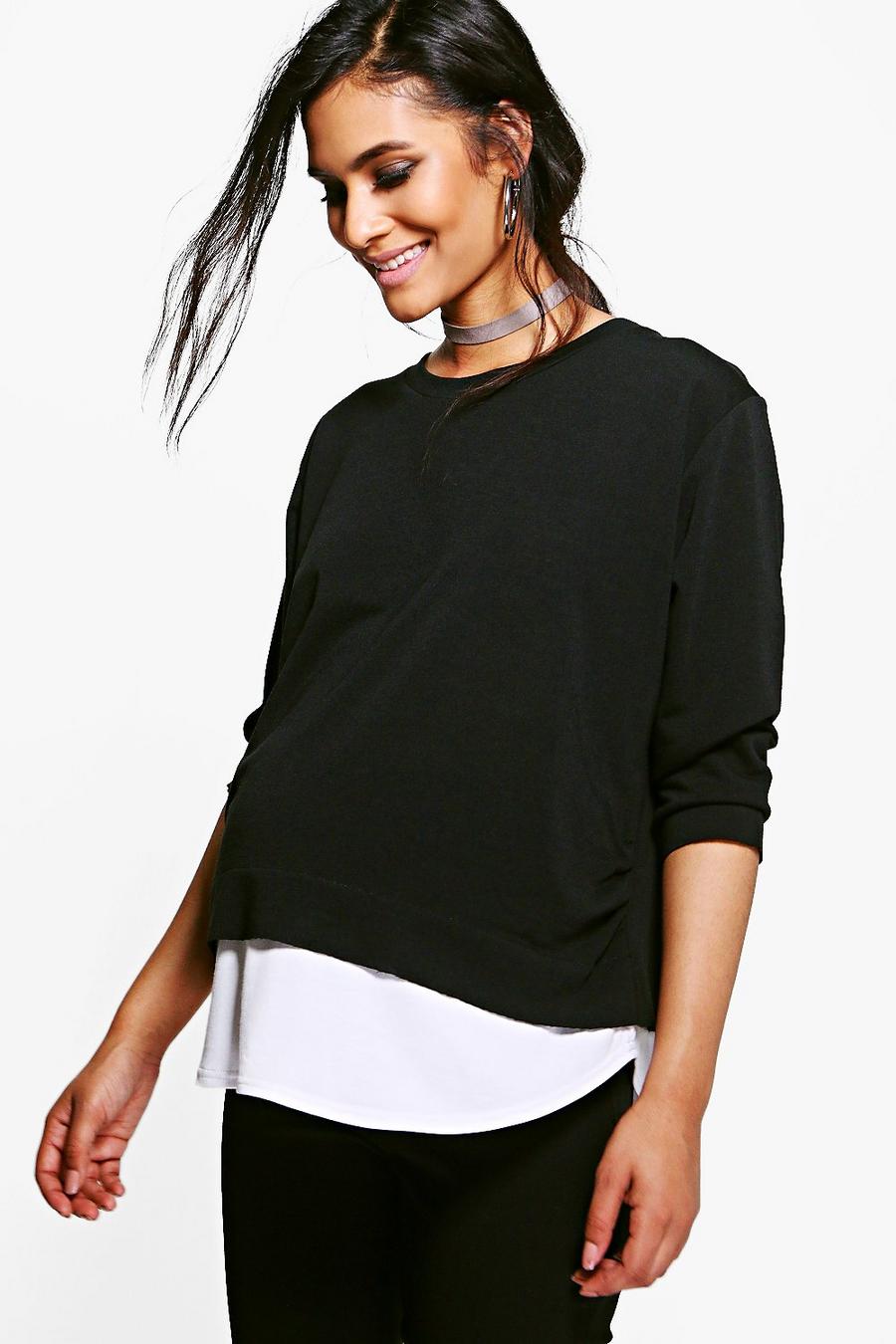Black Mammakläder - 2-i-1 topp med rå kant image number 1