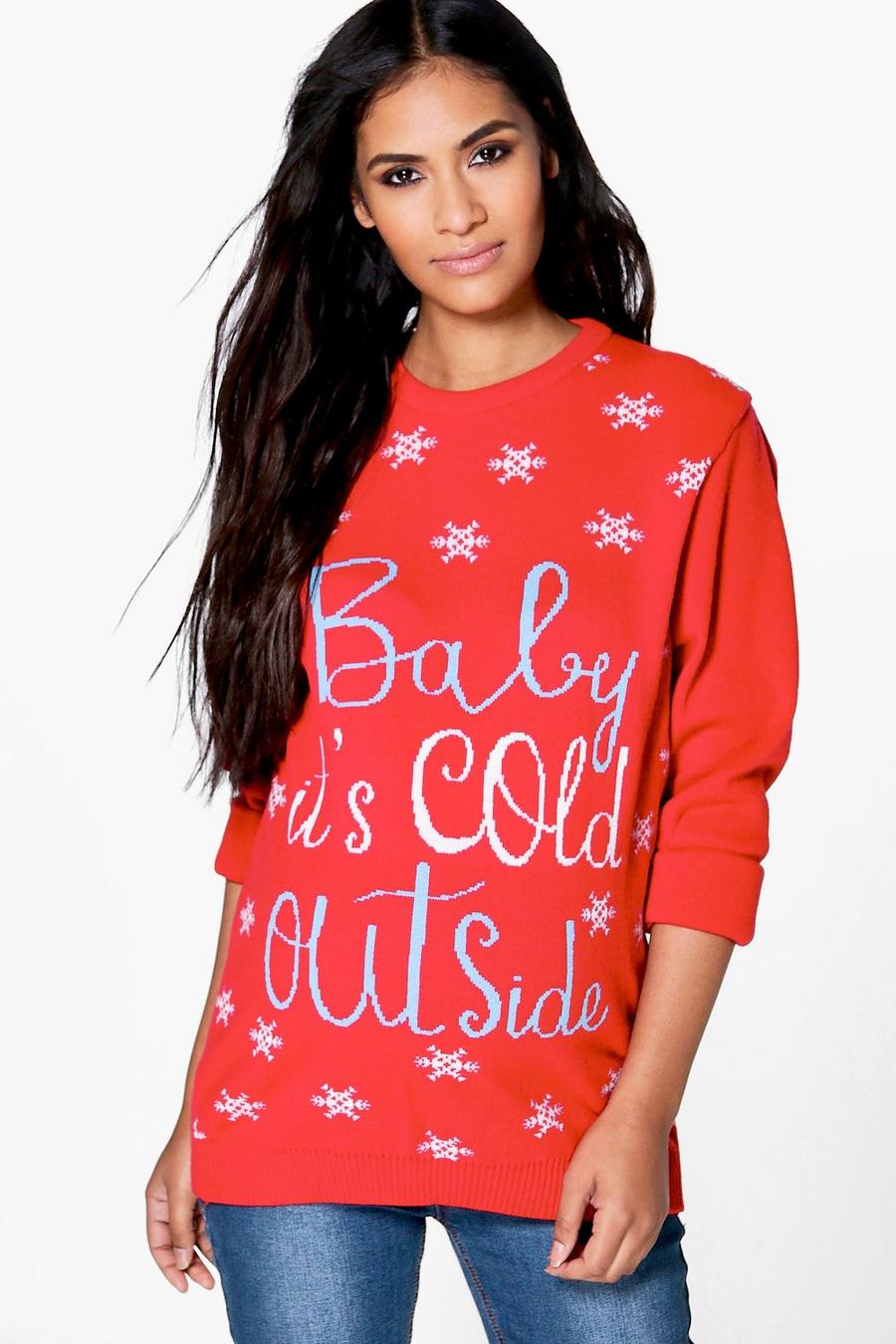 Maternity  Baby It's Cold Outside Christmas Jumper image number 1