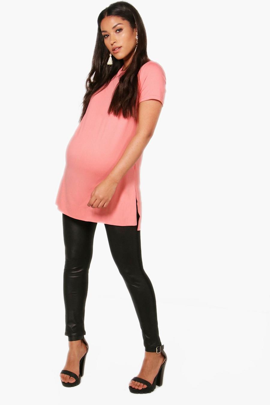 Maternité - t-shirt oversize fendu sur le côté, Saumon image number 1