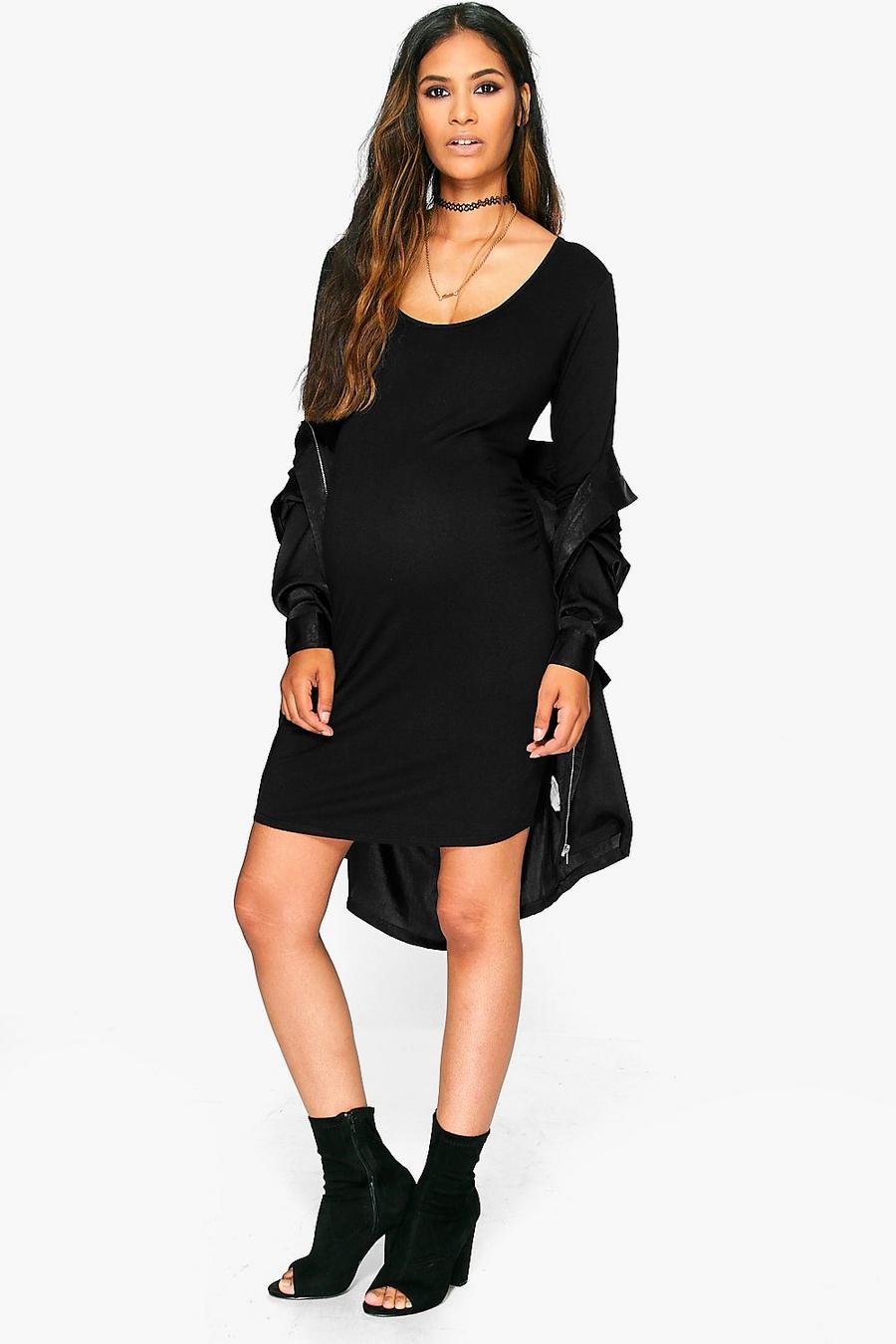 Maternity Lucy Scoop Neck Long Sleeve Bodycon image number 1