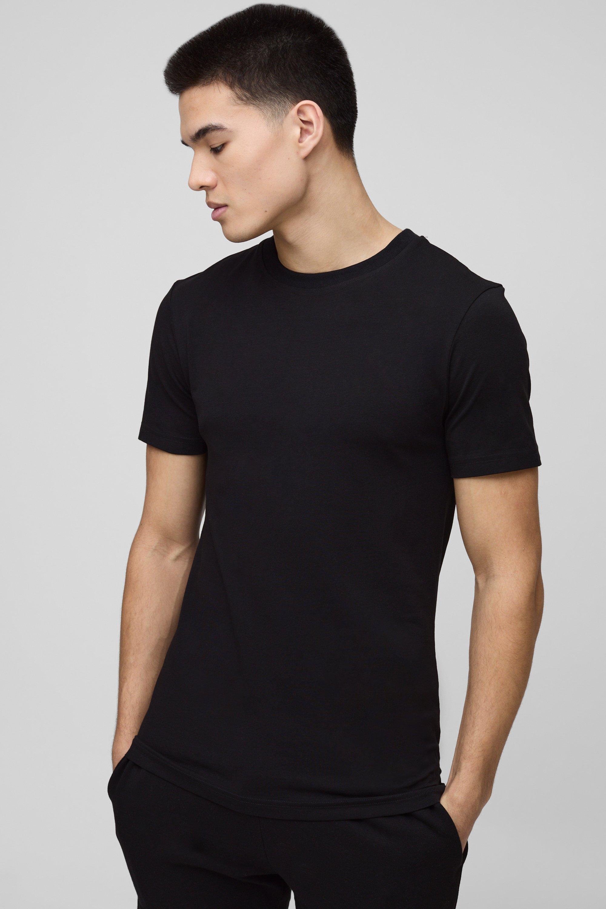 Product image for Basic Muscle Fit Crew Neck T-Shirt