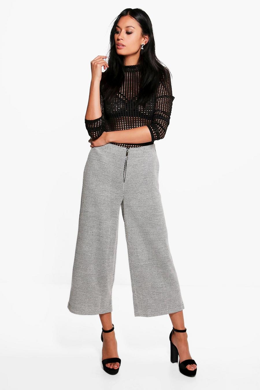 Bria Zip Front Textured Culottes image number 1