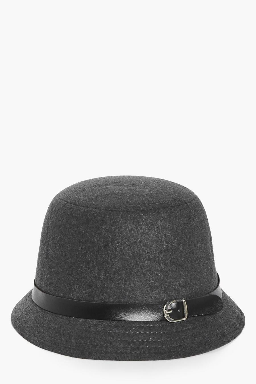 Grey Clara Wool Look Cloche Hat image number 1