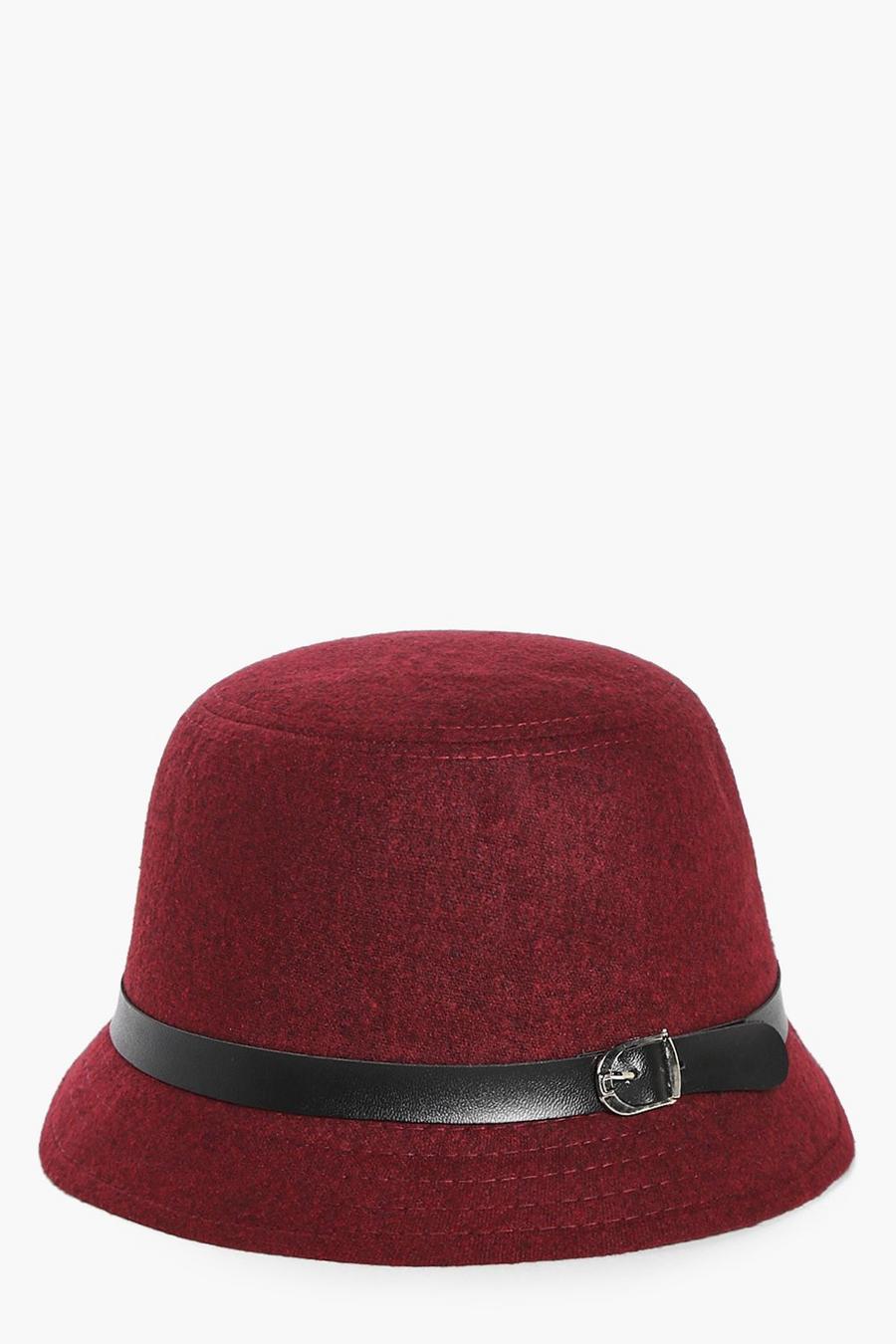 Red Clara Wool Look Cloche Hat image number 1