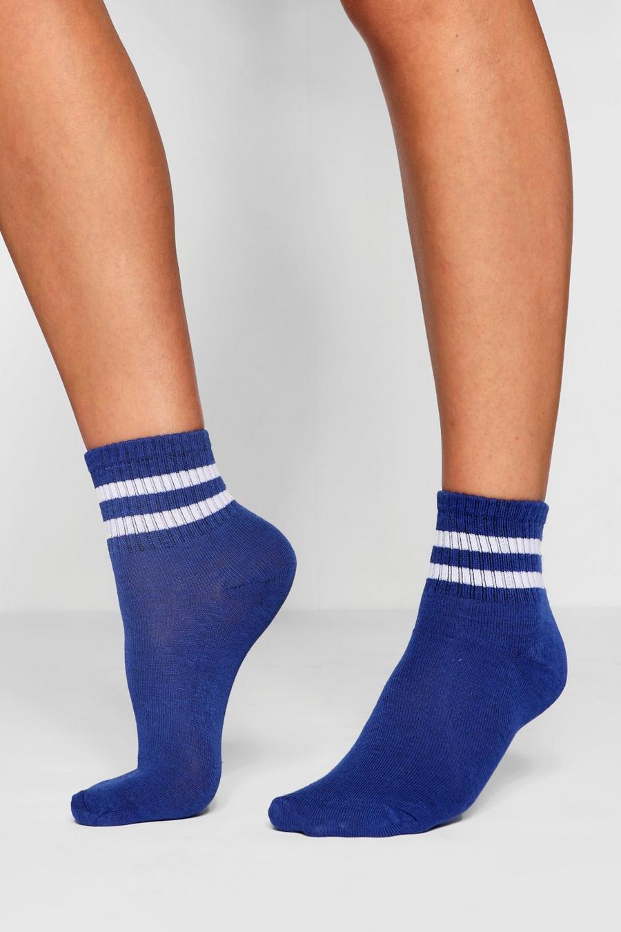 Blue Sports Stripe Ankle Socks image number 1