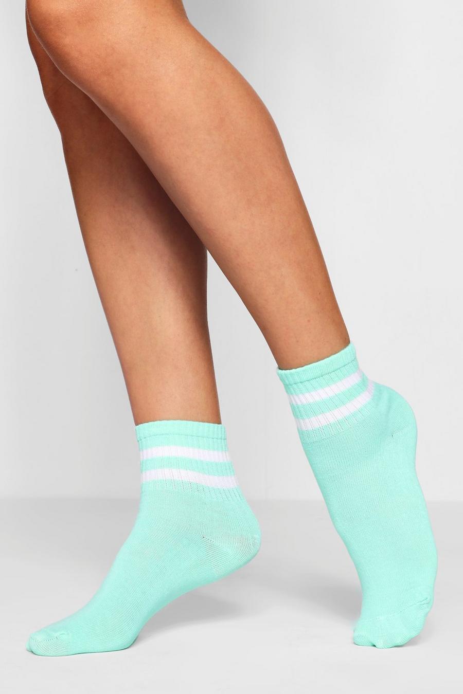 Sports Stripe Ankle Socks, Mint image number 1