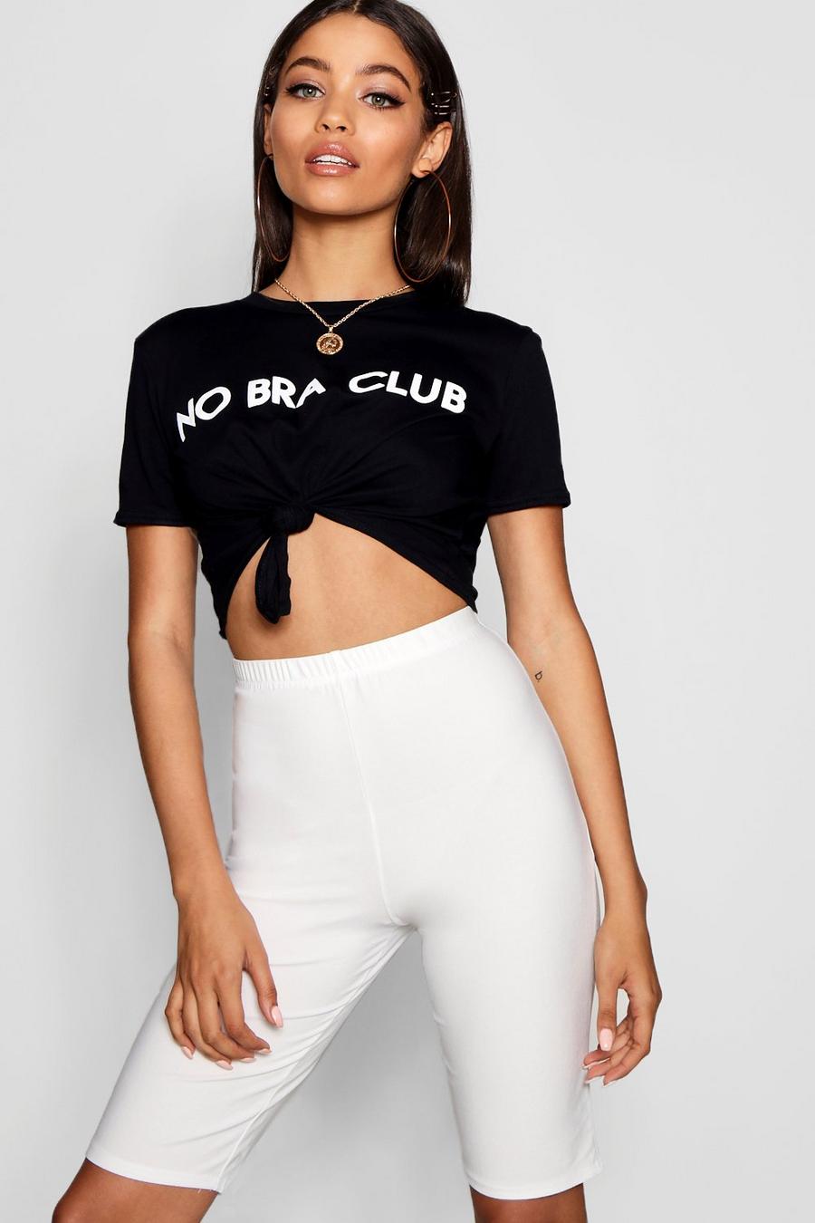 Black No Bra Club Cropped T-Shirt image number 1