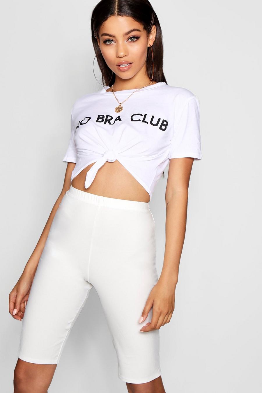 White No Bra Club Cropped T-Shirt image number 1