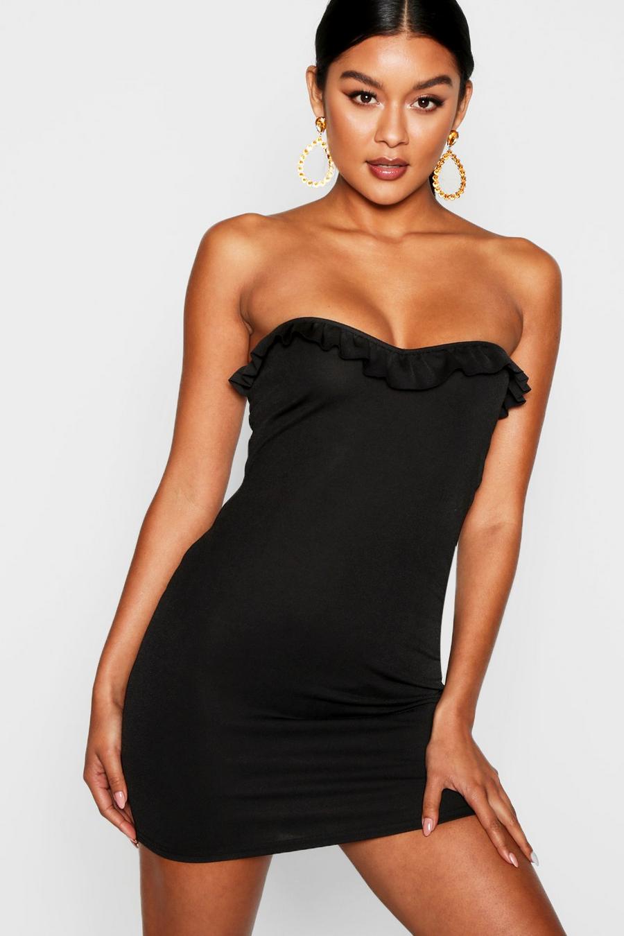 Bustier Frill Detail Bodycon Dress image number 1
