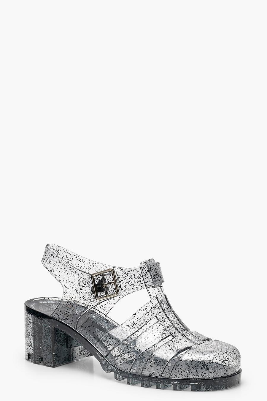 Silver Heeled Jelly Sandals image number 1