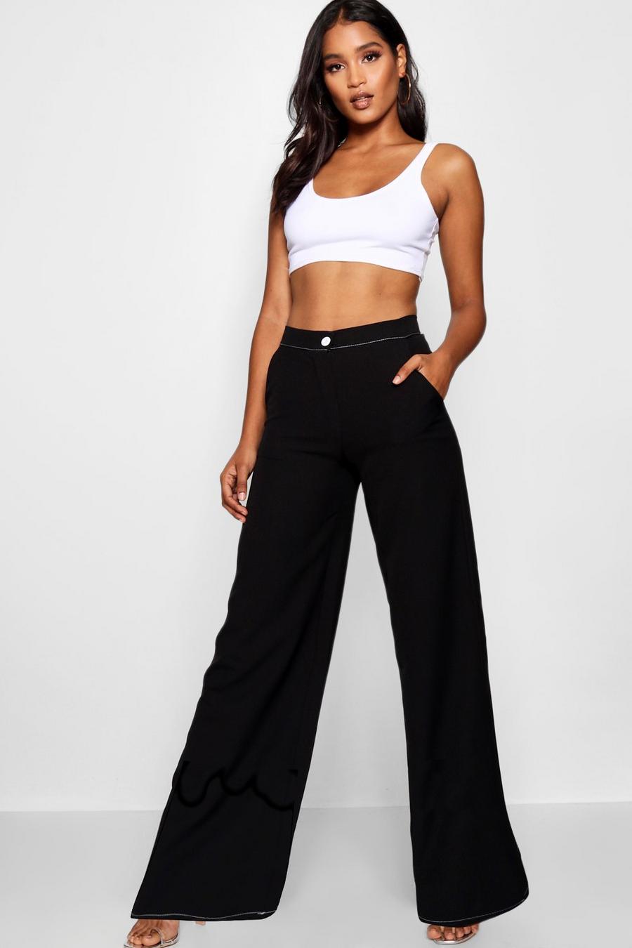 Wide Leg Contrast Stitch Trouser image number 1