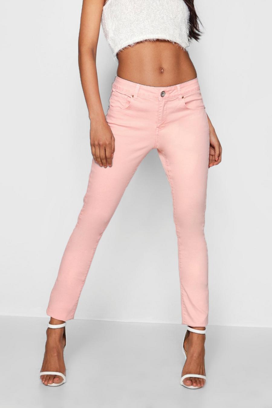 Hellrosa Skinny Jeans, Rosa image number 1