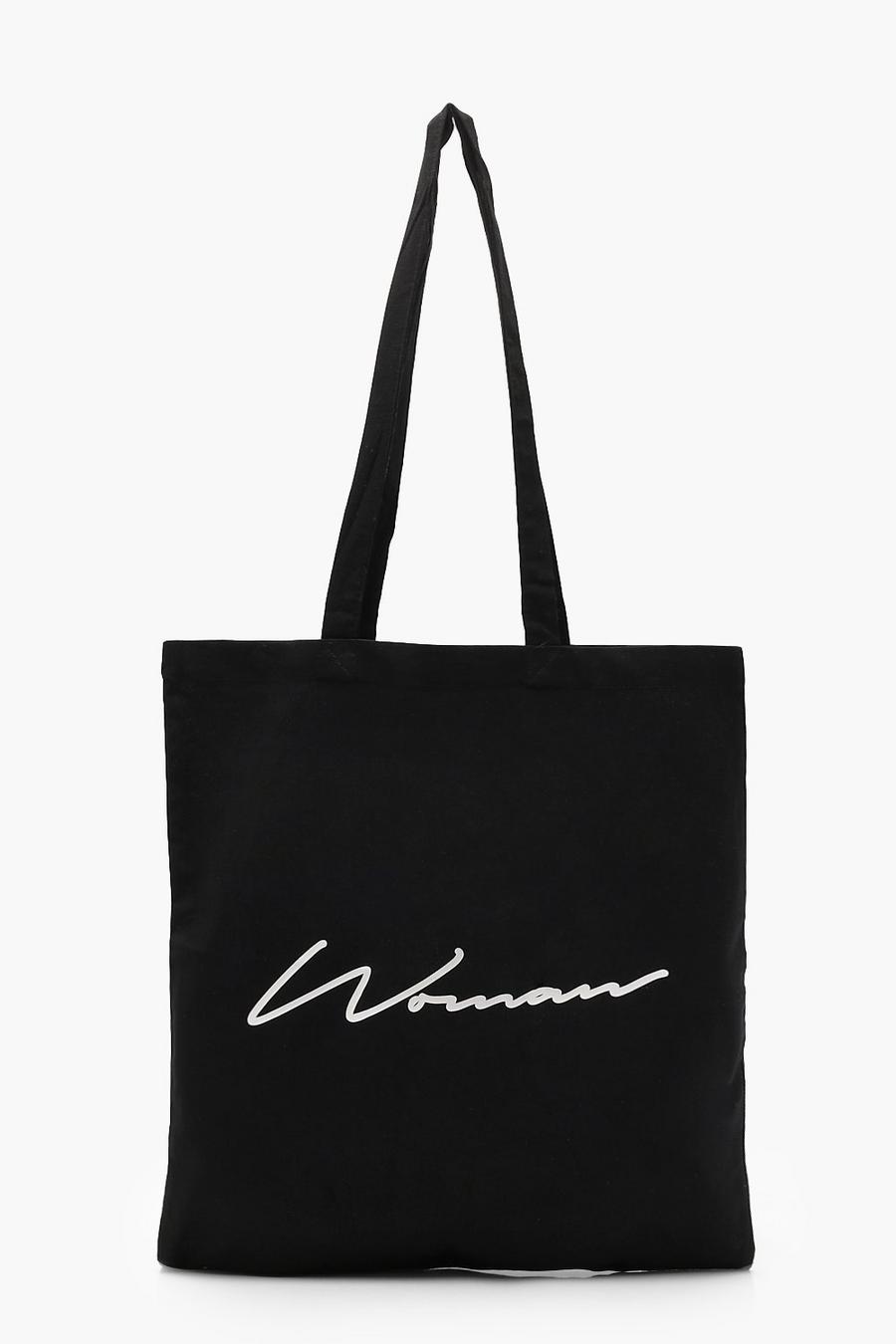 WOMAN Script Canvas Shopper image number 1