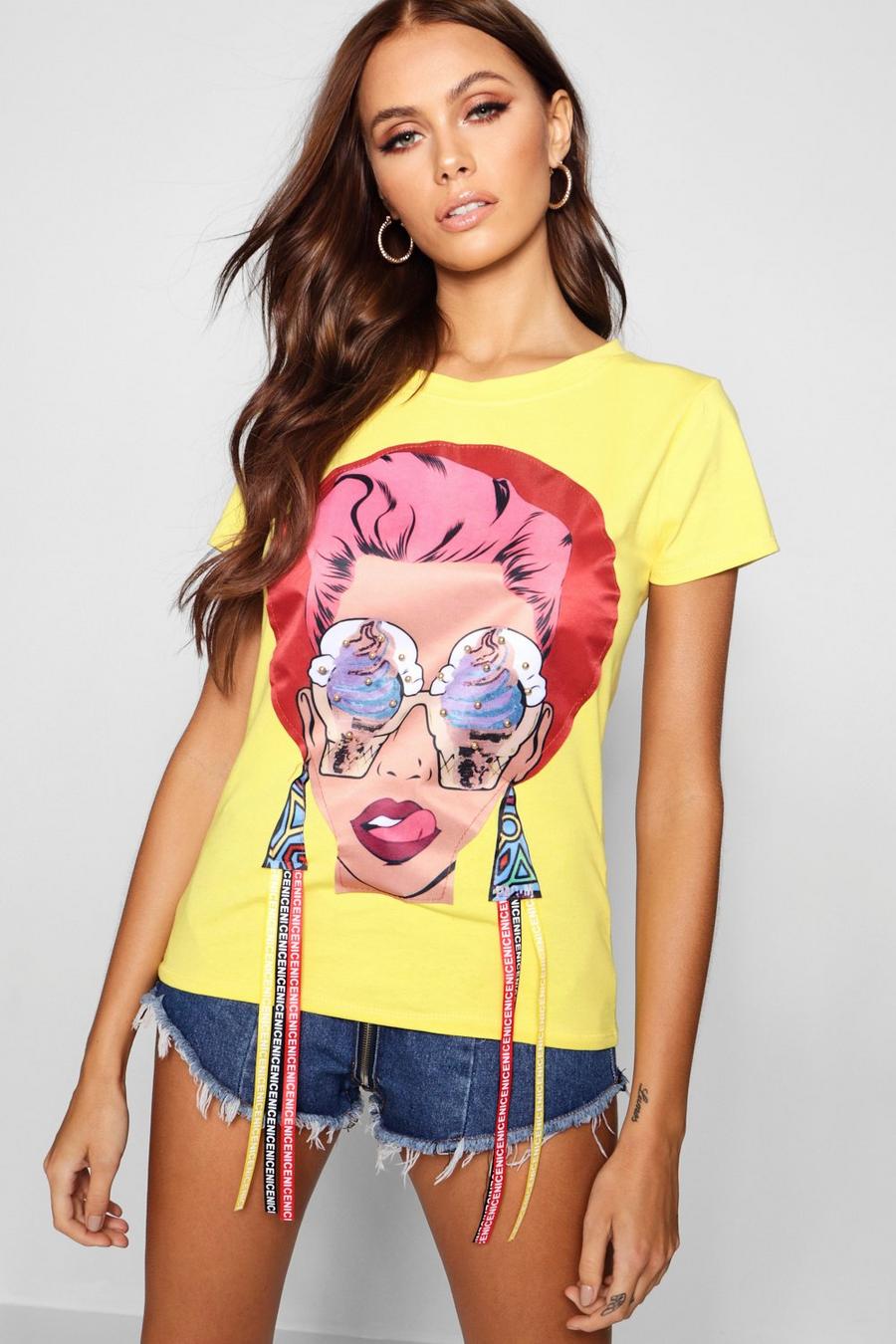 Face T-Shirt, Yellow image number 1